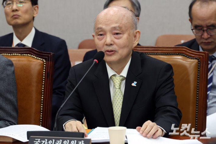 안창호 인권위원장, 사퇴 요구에 "현재로서는 없다" 밝혀