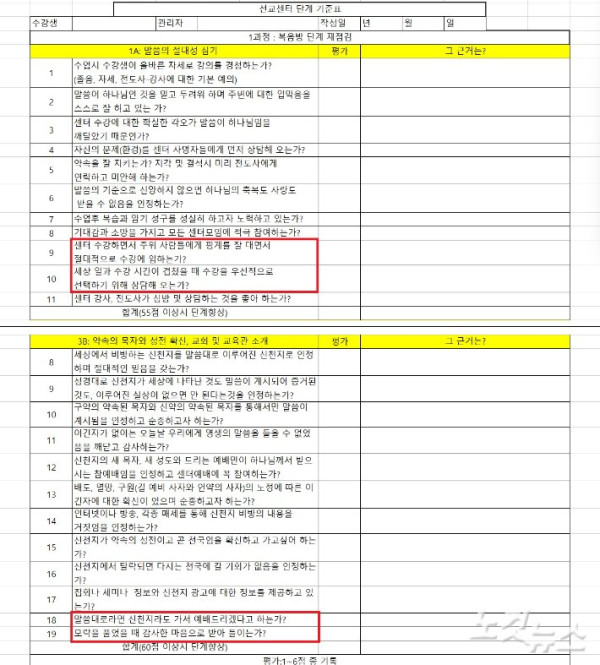 신천지의 위장포교 실태, 내부 문건 공개
