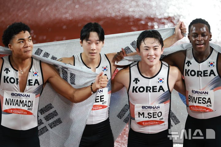한국 남자 400m 계주, 아시안게임에서 신기록으로 동메달 획득