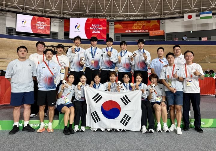 한국 사이클 대표팀, 아시안게임 트랙 단체 추발에서 남녀 동메달 획득