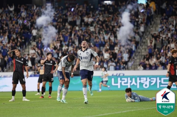 울산, 부천에 2-1 역전승으로 리그 2위 유지
